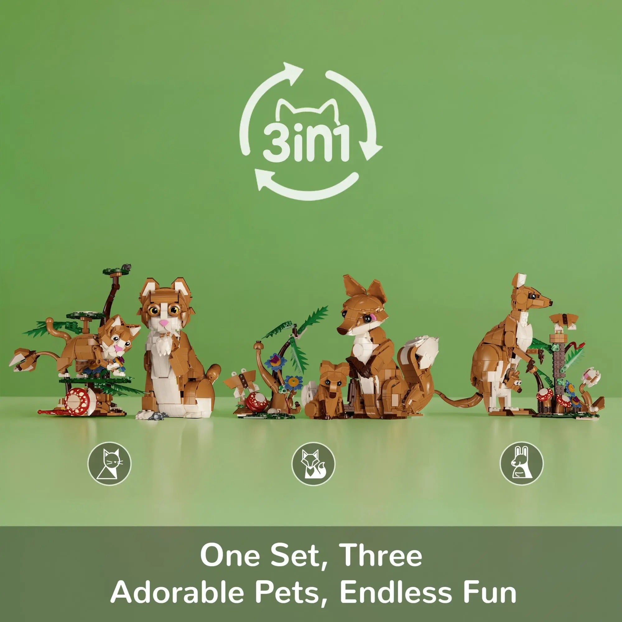 Animal parent-child 3-in-1