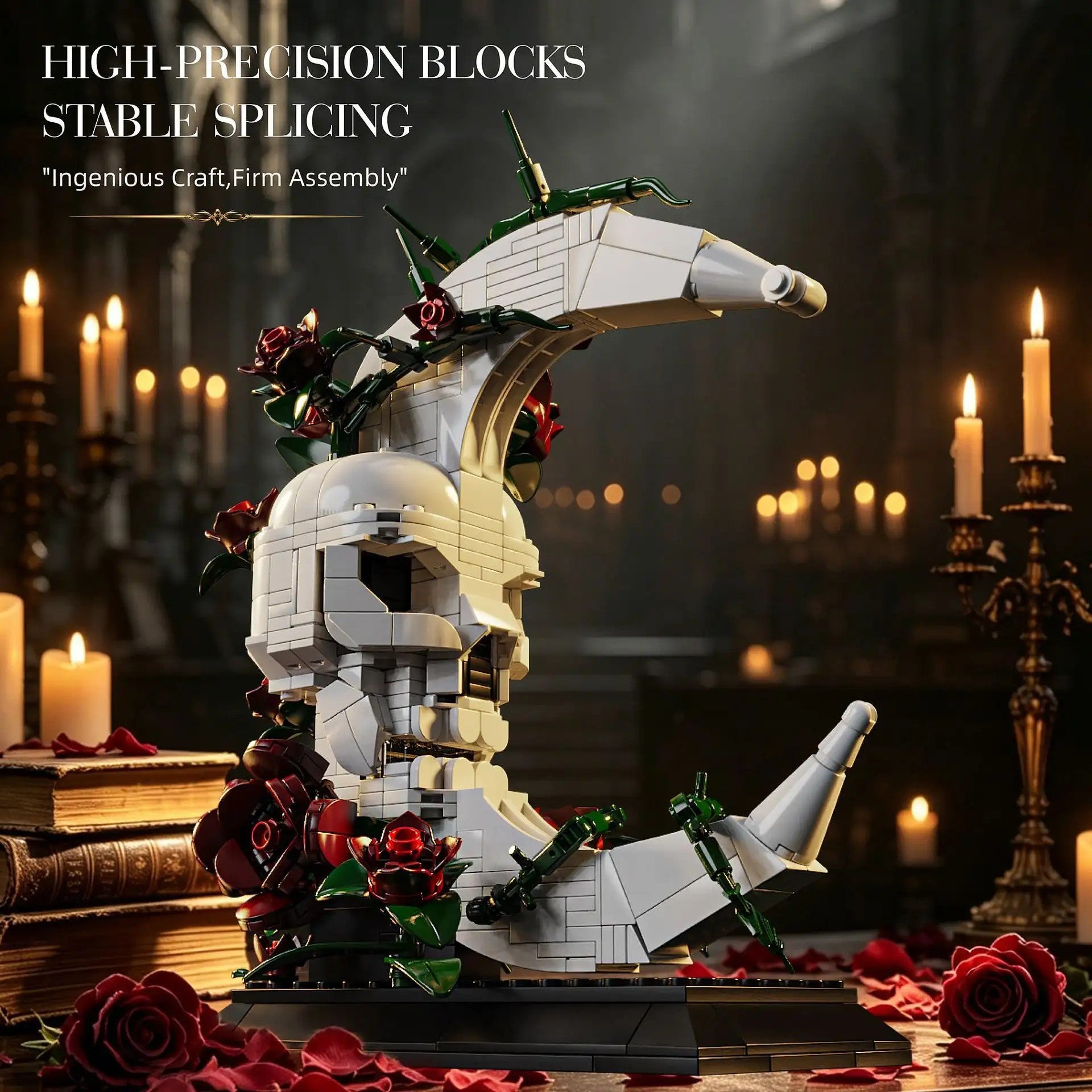 Skull Moon Rose