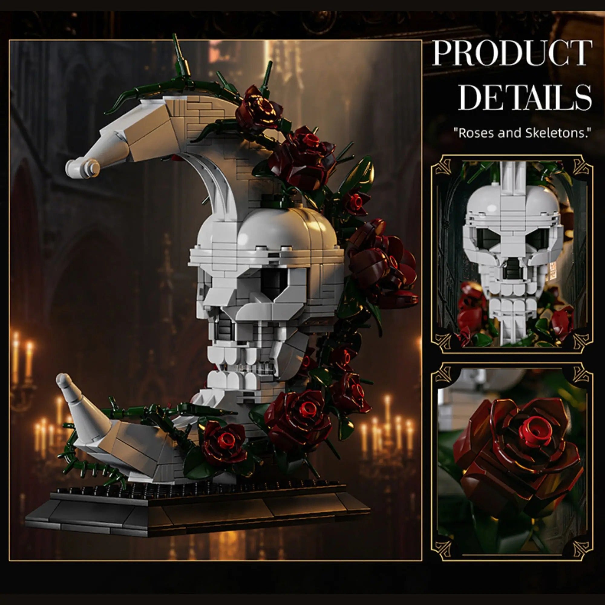Skull Moon Rose